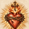 The Merciful Heart logo: Sacred Heart with cross