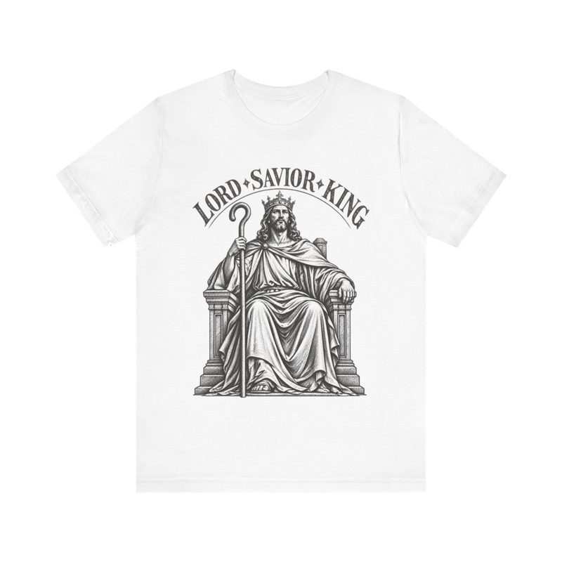 Christ the King Shirt with lord Savior Jesus Enthroned Engraving