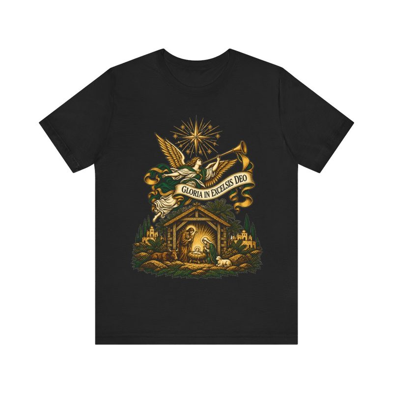 Christmas Angel Shirt with gloria in Excelsis Deo Herald Tee