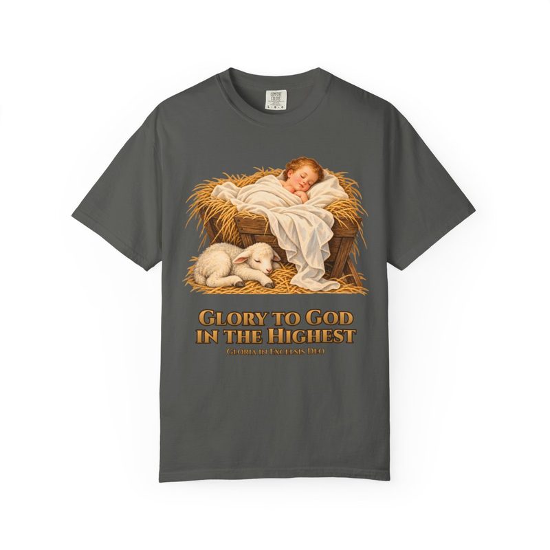 Glory to God in the Highest Shirt with catholic Christmas Nativity T-Shirt