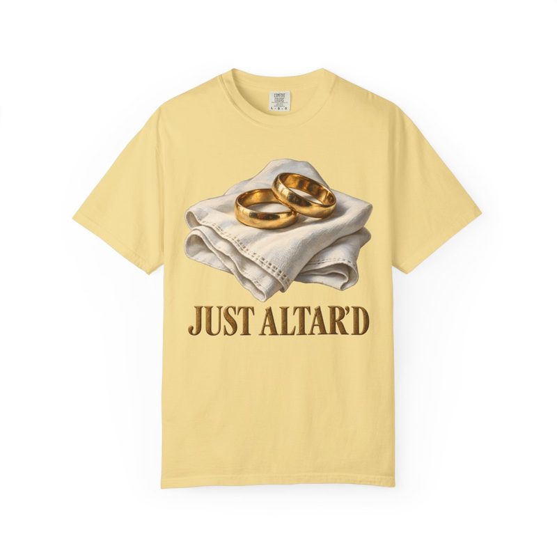 Just Altar'd Shirt with funny Catholic Wedding T-Shirt