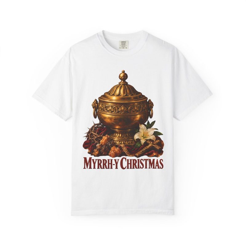 Myrrh-y Christmas Shirt with funny Catholic Christmas T-Shirt