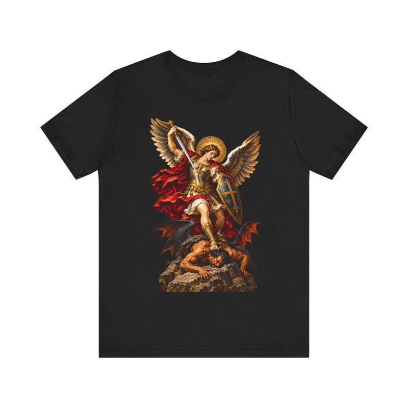 St Michael Archangel Shirt with sword Raised in Victory