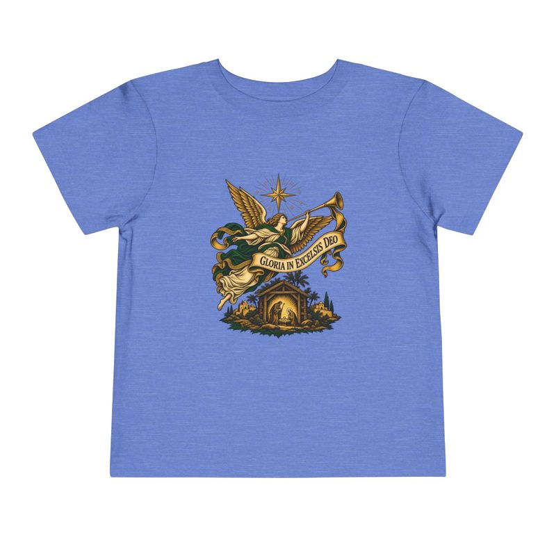 Toddler Nativity Angel Tee with gloria in Excelsis Deo Christmas Shirt