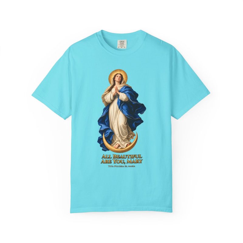 All Beautiful Are You Mary Shirt, Lagoon Blue shirt