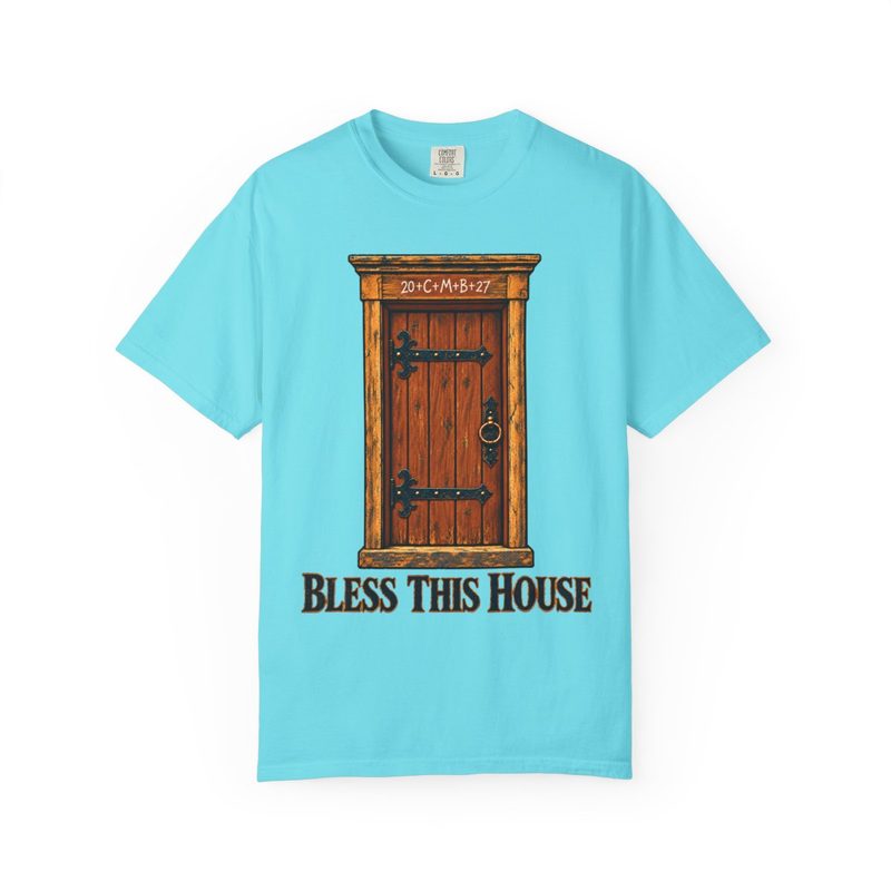 Bless This House Shirt, Lagoon Blue shirt